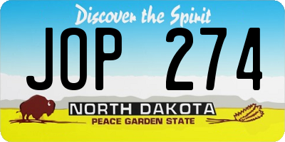 ND license plate JOP274