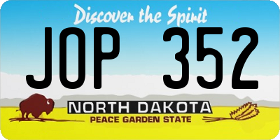 ND license plate JOP352