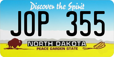 ND license plate JOP355