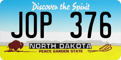 ND license plate JOP376