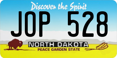 ND license plate JOP528