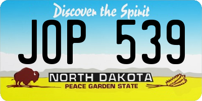 ND license plate JOP539