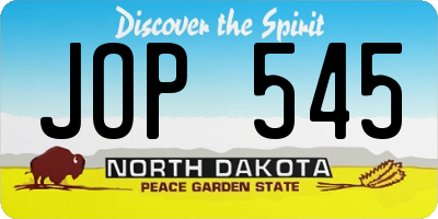 ND license plate JOP545