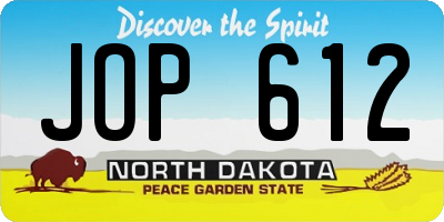 ND license plate JOP612