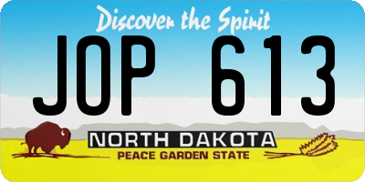 ND license plate JOP613