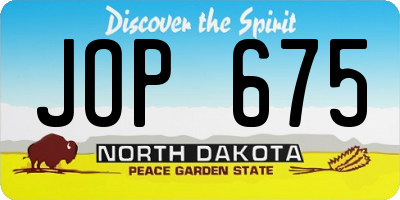 ND license plate JOP675