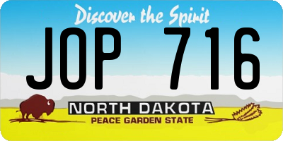 ND license plate JOP716
