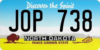 ND license plate JOP738