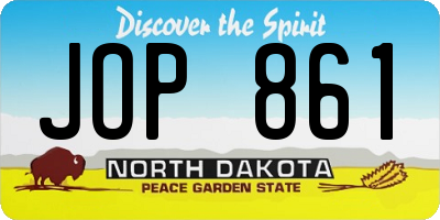 ND license plate JOP861