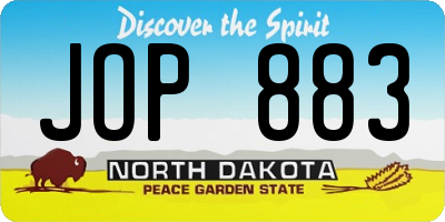 ND license plate JOP883