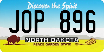 ND license plate JOP896