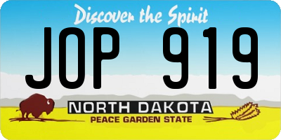 ND license plate JOP919