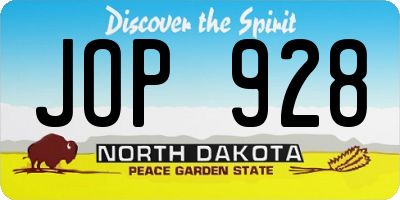 ND license plate JOP928