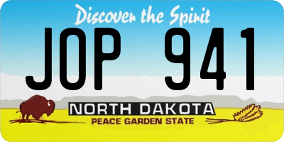 ND license plate JOP941