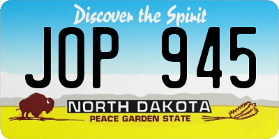 ND license plate JOP945
