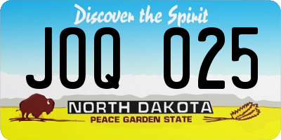 ND license plate JOQ025