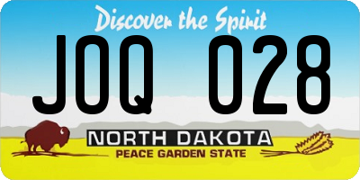 ND license plate JOQ028