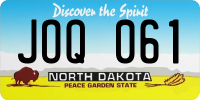 ND license plate JOQ061