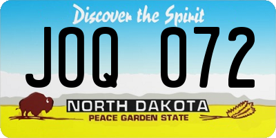 ND license plate JOQ072