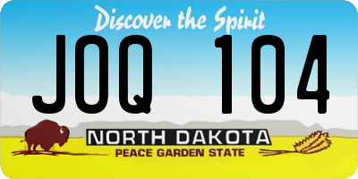 ND license plate JOQ104