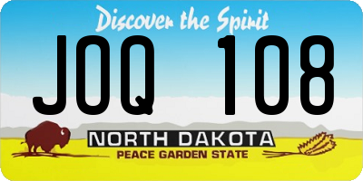 ND license plate JOQ108