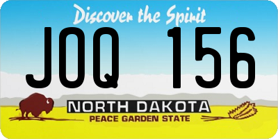 ND license plate JOQ156
