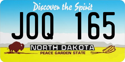 ND license plate JOQ165
