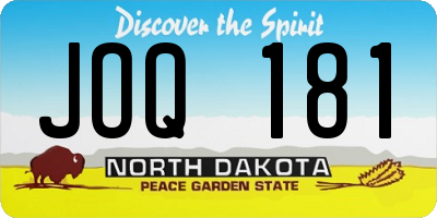 ND license plate JOQ181
