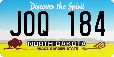 ND license plate JOQ184