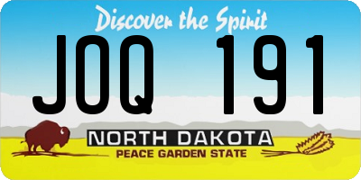 ND license plate JOQ191