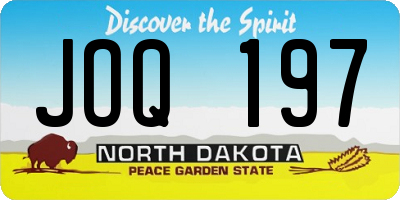 ND license plate JOQ197