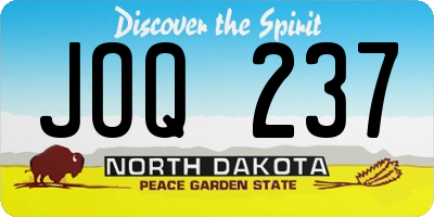 ND license plate JOQ237