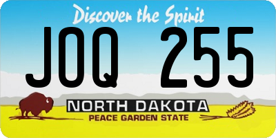 ND license plate JOQ255