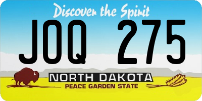 ND license plate JOQ275