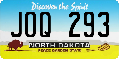 ND license plate JOQ293