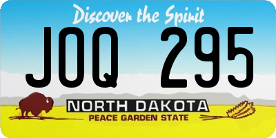 ND license plate JOQ295