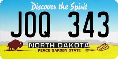 ND license plate JOQ343