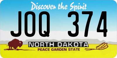 ND license plate JOQ374