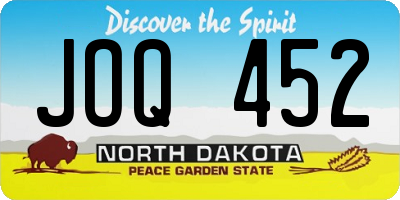 ND license plate JOQ452