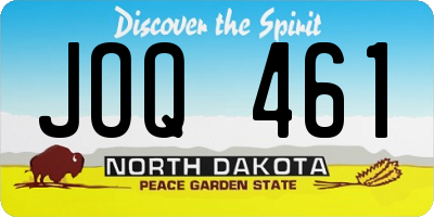 ND license plate JOQ461