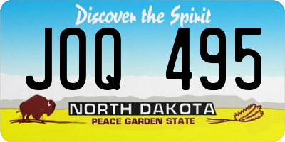 ND license plate JOQ495