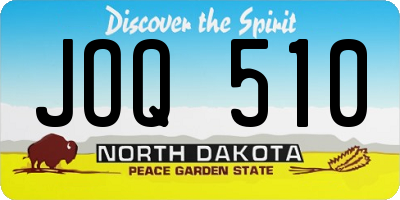 ND license plate JOQ510