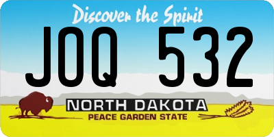 ND license plate JOQ532