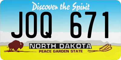 ND license plate JOQ671
