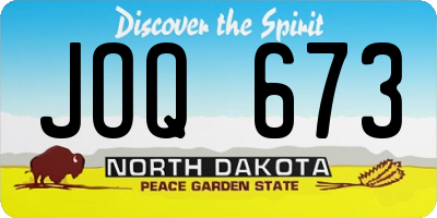 ND license plate JOQ673
