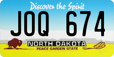 ND license plate JOQ674