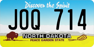 ND license plate JOQ714