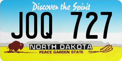 ND license plate JOQ727