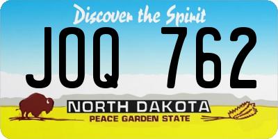 ND license plate JOQ762