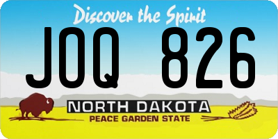 ND license plate JOQ826